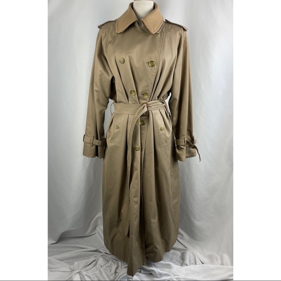 Burberry tan classic linen trench w belt